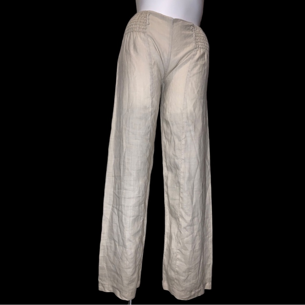 Catwalk Studio Tan 100% Ramie Relaxed Pants, Size Small